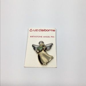 Vintage Liz Claiborne Angel Birthstone Pin Brooch
